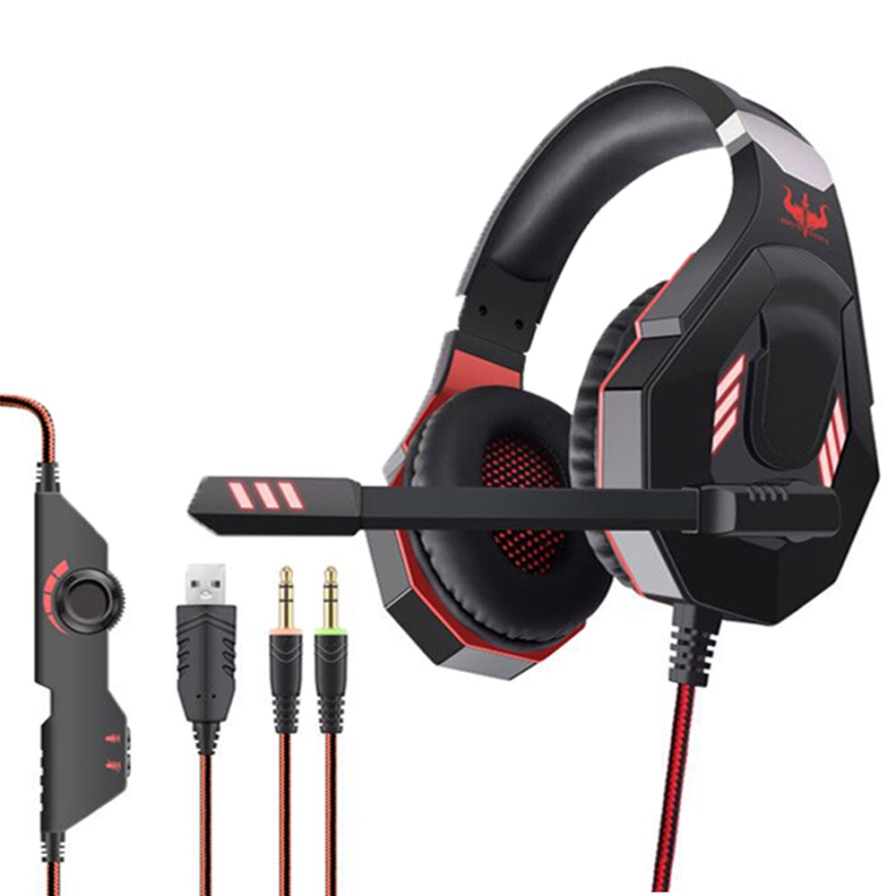OVLENG GT92 USB+2*3.5mm Wired Over-Ear E-sports Headphone Ergonomic Computer Gaming Headset with LED Light OVLENG GT92 USB+2*3.5mm Wired Over-Ear E-sports Headphone Ergonomic Computer Gaming Headset with LED Light